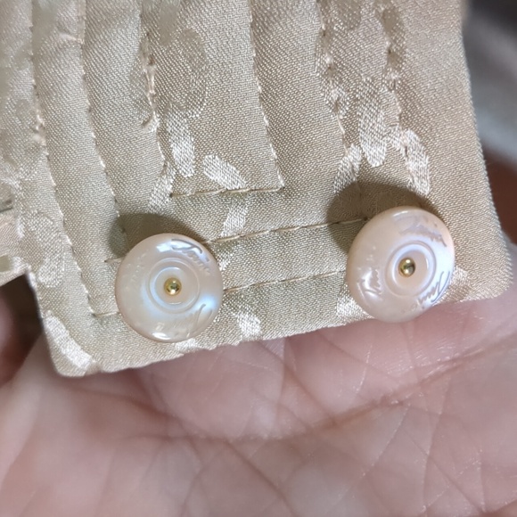 TRINA TURK* size 6 faux wrap belted long sleeve champagne chain print silk dress - Picture 16 of 17